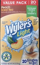 40 PACKETS OF PEACH ICED TEA WYLERS SINGLES TO GO DRINK MIX