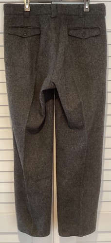 Pantalones de lana WOOLRICH para hombre_talla 37/32_gris espiga_2 bolsillos delanteros con listones_excelente - Imagen 6 de 12
