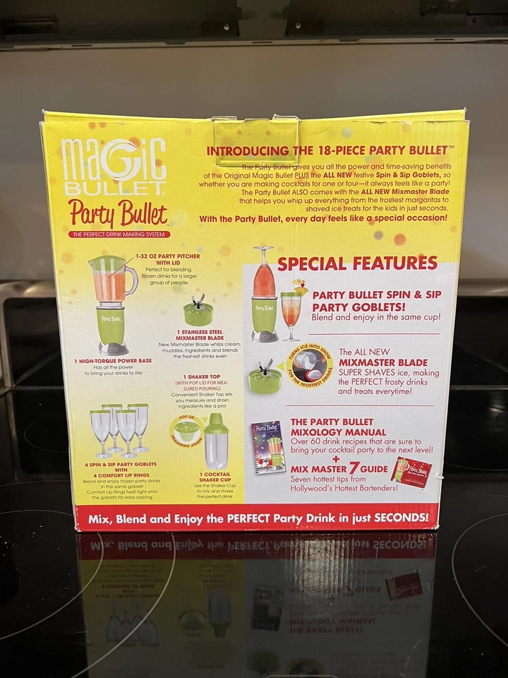 MAGIC BULLET Party Bullet Blender Mixer Drink Making System Red Open Box - Image 3 of 4