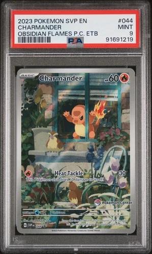 2023 POKEMON SVP OBSIDIAN FLAMES POKEMON CENTER ETB PROMO #044 CHARMANDER PSA 9