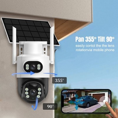 Solar Battery Powered Wireless WiFi Outdoor Tilt Home Security Camera System US