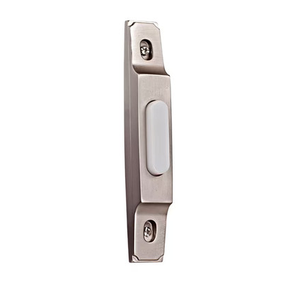 Wired Surface Mount Pewter Finish Doorbell Push Button with Illuminated LED Chim