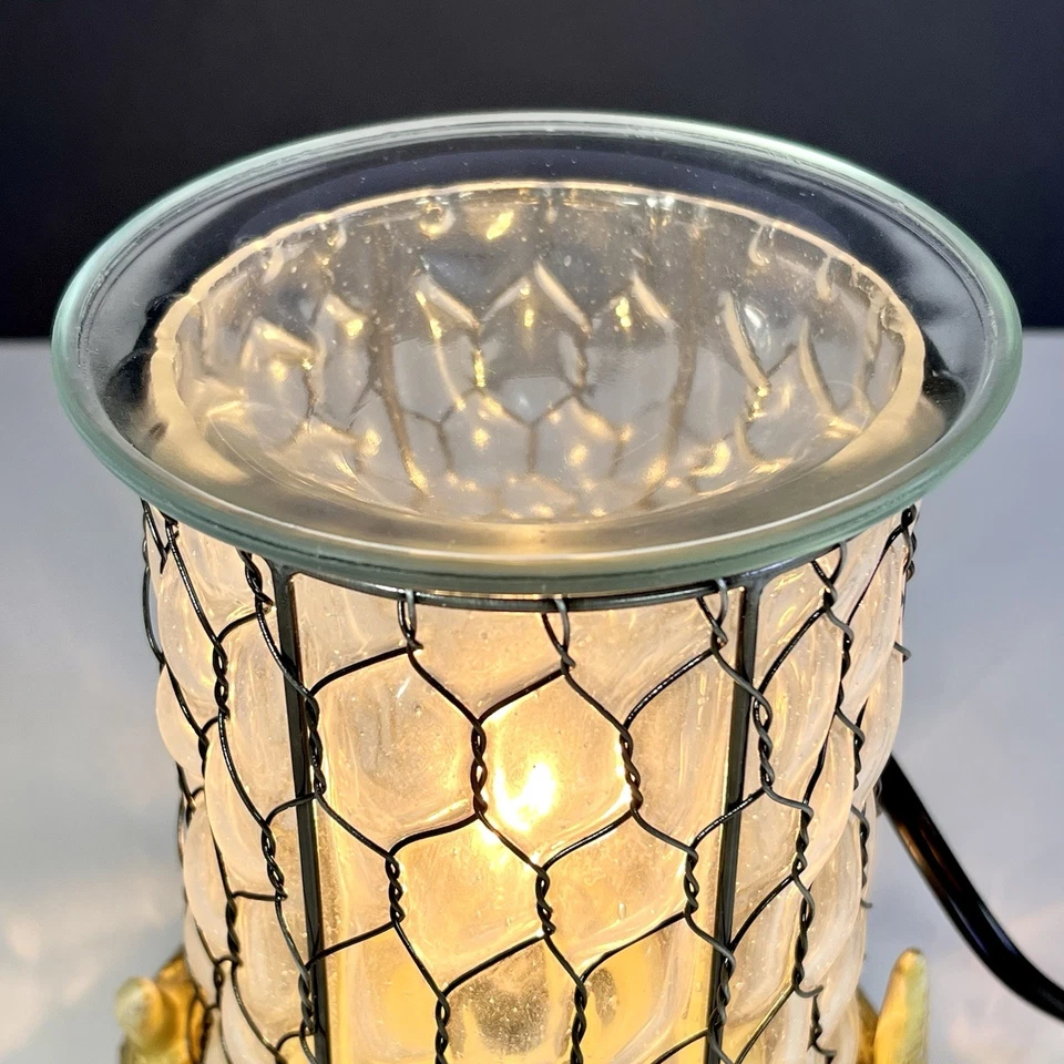 Calentador Scentsy Antler Lodge con base marco de alambre de vidrio reciclado casa de campo leñosa Foto 3 de 4