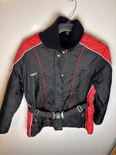 Vintage Yamaha Accessory Belted Jacket Red Nylon Coat Snowmobile Women Size Lrg