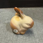 Fenton Chocolate Slag Glass miniature Bunny 100th Anniversary
