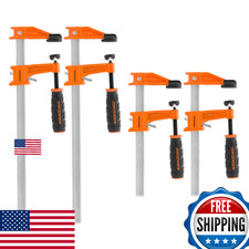 JORGENSEN 4-Pack Steel Bar Clamps Set - 6" & 12" Medium Duty F-Clamps - 600lb