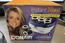 Conair Instant Heat Hairsetter 5 Large Velvet Flocked Rollers Travel Size White