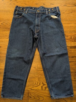 Vntg  NWOT Prison Blue Jeans Carpenter Men 44X29 PRSN BLU Raw Denim Made in USA