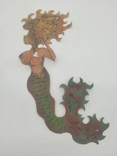 steel Mermaid Metal Wall Art New Creative 3D. Approx. 16"