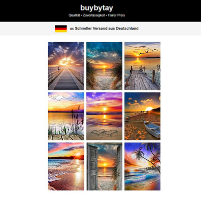 Diamond Painting Set 9er für Erwachsene - Landschaft Sonnenuntergang 30x40 cm