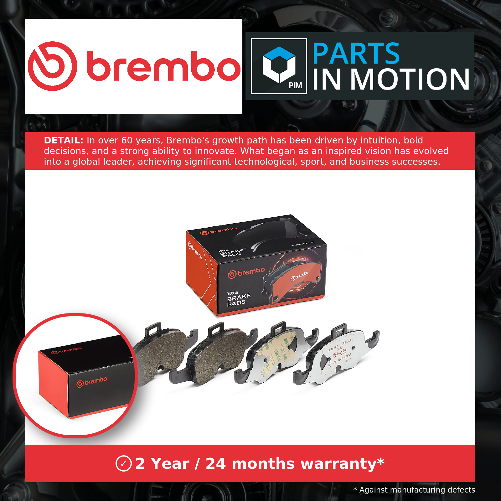 BREMBO P 85 160X Brake Pad Set, disc brake for AUDI - Image 4