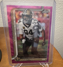 Topps 2025 Chrome Football Cameron Jordan Pink Wave /250 #199 Saints