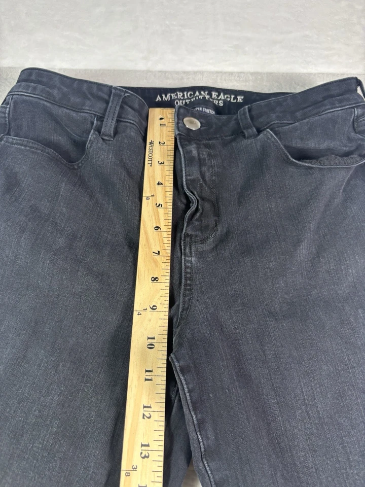American Eagle Outfitters 360 Super Stretch Hi-Rise Jegging Size 14 Black Denim - Image 3 of 4