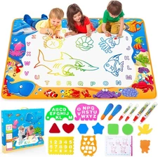 Water Doodle Mat - Kids Painting Writing Color Doodle Drawing Mat Toy Bring Magi