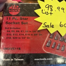 Mac Tools 11 Piece Star Socket Set