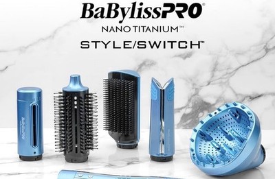 BaBylissPRO Nano Titanium Blue Set 5 Piece ATTACHMENT TOOLS ONLY-No Dryer.