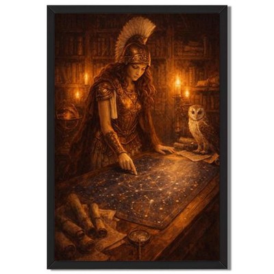Ancient Astral Scholar Framed Canvas Print Mystic Wall Art Home Decor