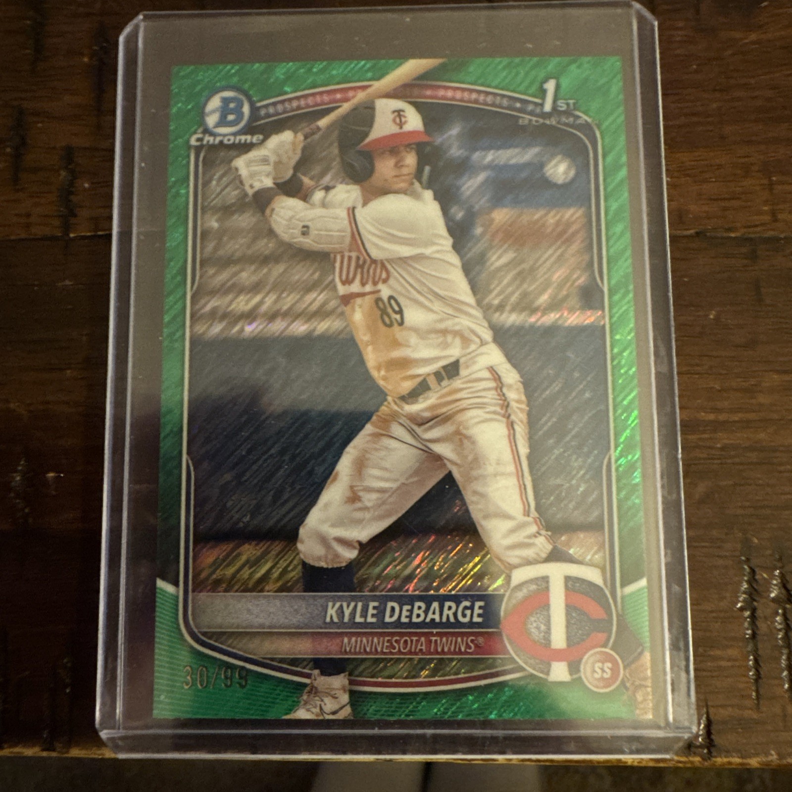Kyle DeBarge 2025 Bowman - 1st Bowman Chrome green Shimmer  /99