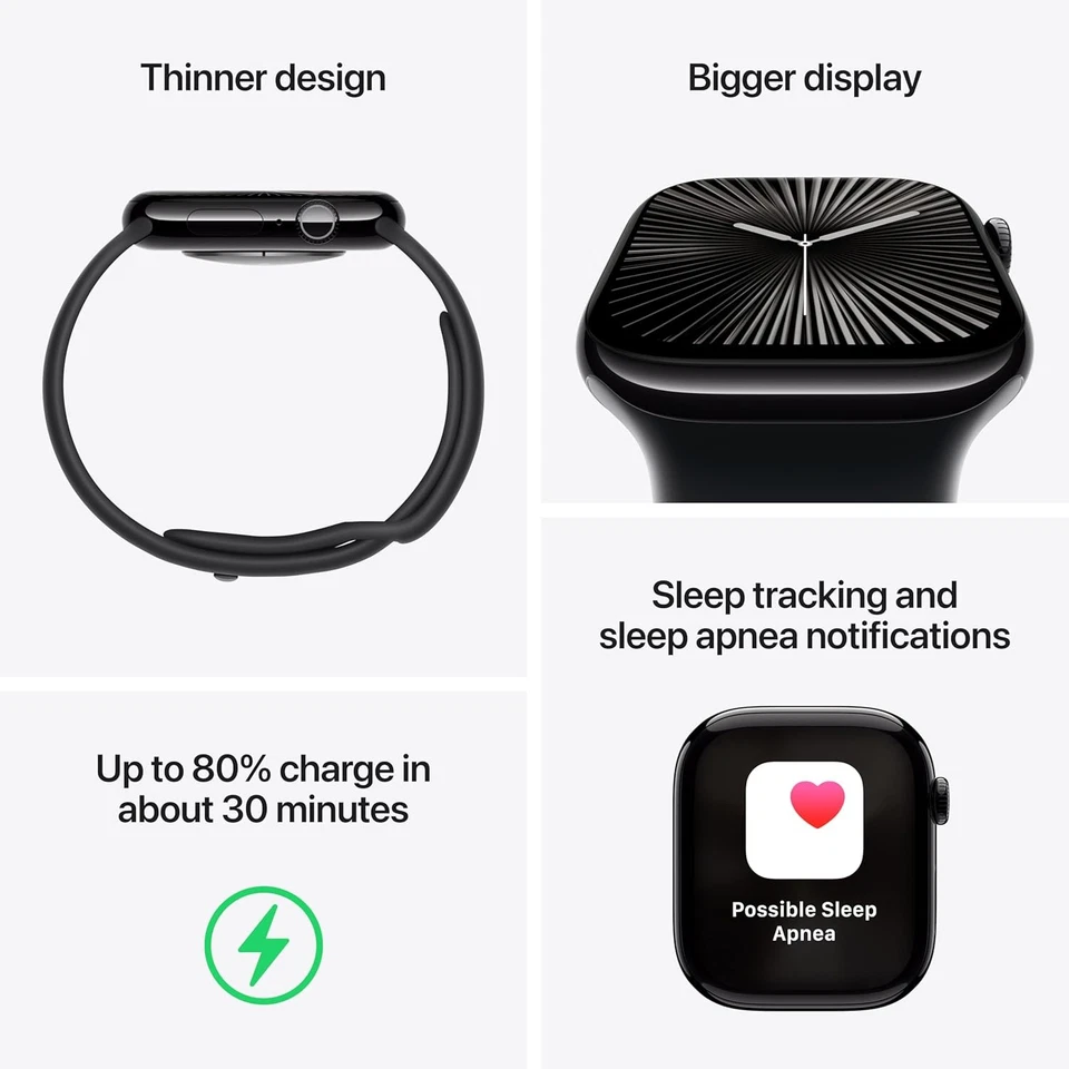 Apple Watch Series 10 GPS 46mm Case - Jet Black - Apple Sleep Tracker -BRAND NEW - Image 4 of 4