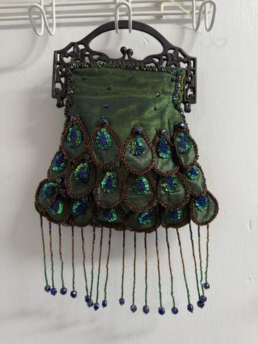 Vintage Silk & Beaded Peacock Inspired Evening