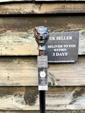 Victorian Brass lion Head Handle 3 Fold handmade Wooden Walking Stick Cane