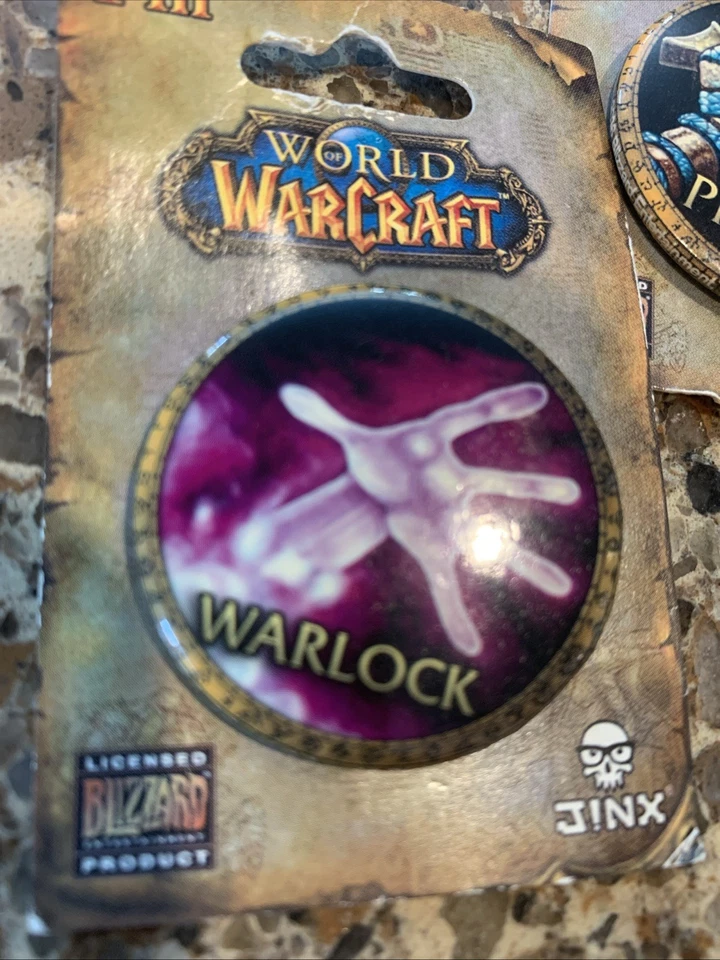 World Of Warcraft Jinx Blizzard Buttons Pins Lot Of 3 Warlock Priest Shaman BS3 - Image 3 of 4
