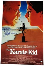 Ralph Macchio Autographed The Karate Kid 24x36 Poster Wax On Wax Off Exact Proof