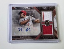 Nick Senzel 2022 Topps Museum Signature Swatches Dual Relic Auto #SWDRA-NS Reds