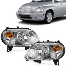 Halogen Lamps Chrome Housing Amber Reflector Pair For 06-11 Chevy HHR GM2502262