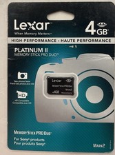 Lexar Platinum II 4GB - Memory Stick PRO Duo Card Mark II New - For Sony