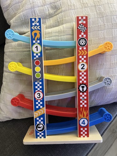 Fat Brain Toys Zigzag Racetrack - Number-Learning Car Tower for Preschoolers