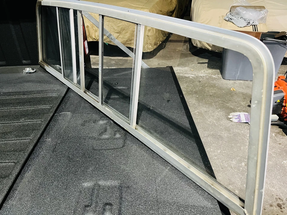 Conjunto de vidrio ventana trasera corredera AMC J10 J20 1975-88 Jeep serie J con marco OEM Foto 3 de 3