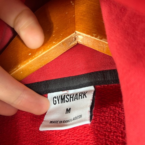 Gymshark Hoodie Men's Medium Red Pullover Sweatshirt Activewear Gym Training - Picture 3 of 8