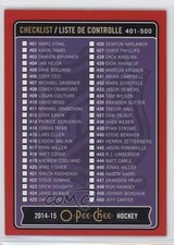 2014 O-Pee-Chee Wrapper Redemption Red Border Checklist Cards 401-500 #500 0c3