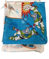 Toy Story BUZZ LIGHTYEAR ALIENS FULL FLAT SHEET Bedding VTG Disney Home EUC