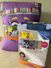 Dora the Explorer Reversible 2 Pc Full/Twin Comforter Set And 4 Pc Full Sheet St