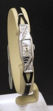UHR VINTAGE PLATIN DIAMANT ART DECO WUNDERSCHÖN FUNKTIONSTÜCHTIG 16 DIAMANTEN SELTEN