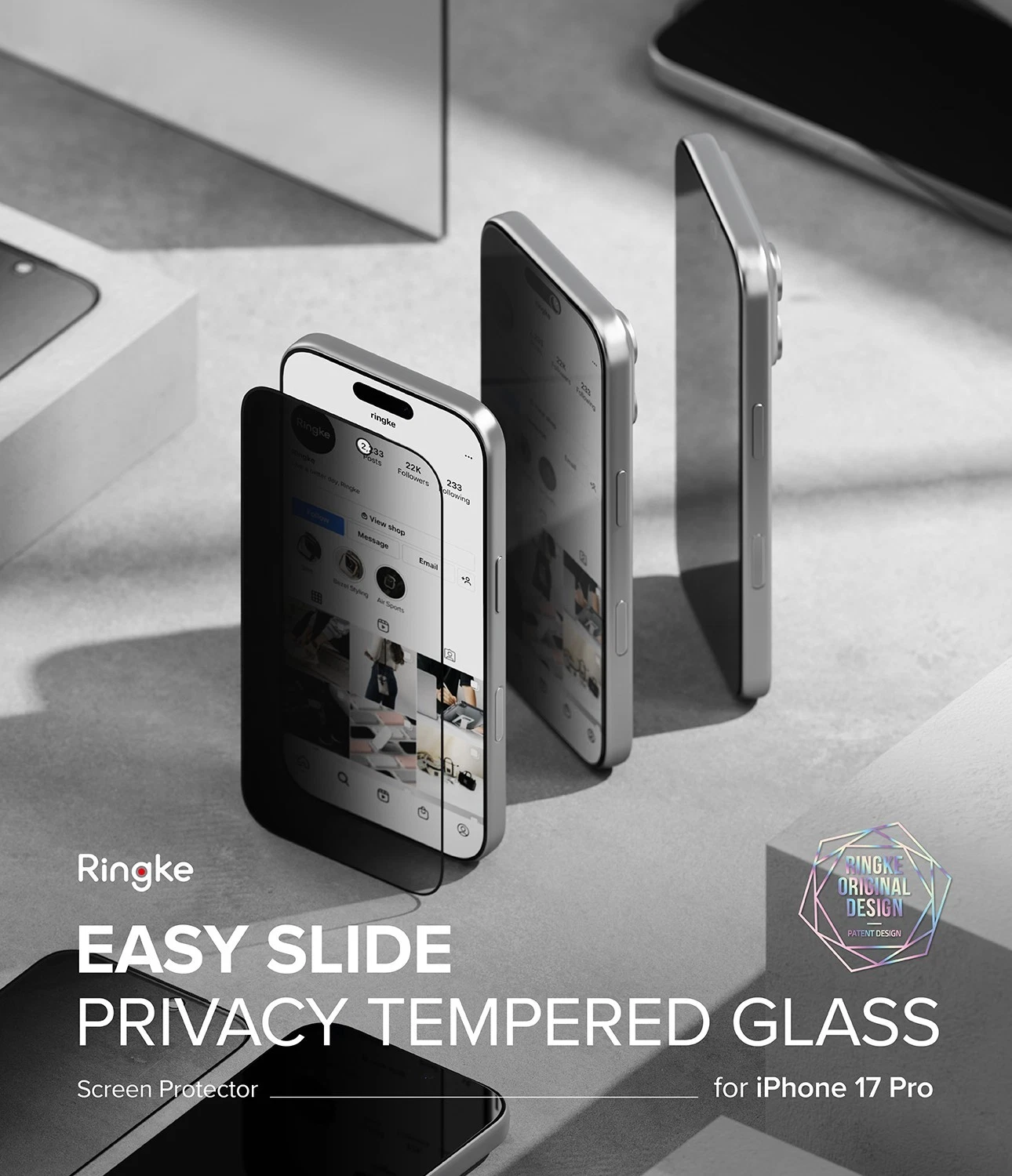 Easy Slide Privacy Tempered Glass