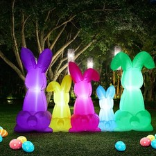 6 ft Inflatable Easter Outdoor Decorations Easter Bunny Blow Up with Built in