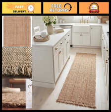 Handwoven Jute Runner Rug with Tassels