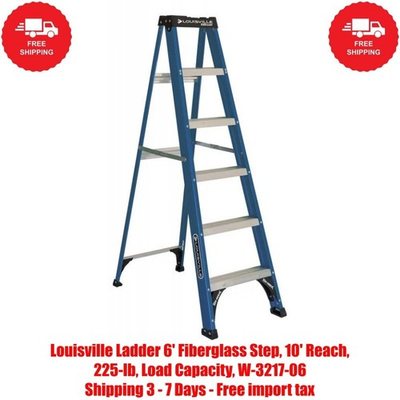#ad #ad Louisville Ladder 6#x27; Fiberglass Step 10#x27; Reach 225 lb Load Capacity $64.06