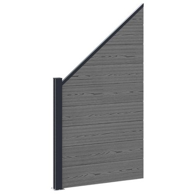 Zaunfeld WPC und Aluminium grau