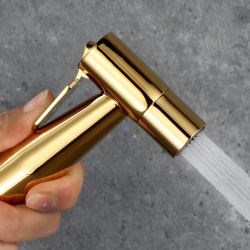 Luxury Titanium Gold Handheld Bidet Sprayer Stainless Steel Hose Holder Set _ - Picture 6 of 12