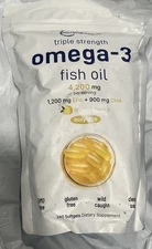 Triple Strength Omega-3 Fish Oil, Lemon, 240 Softgels (1,400 mg per Softgel)2/27