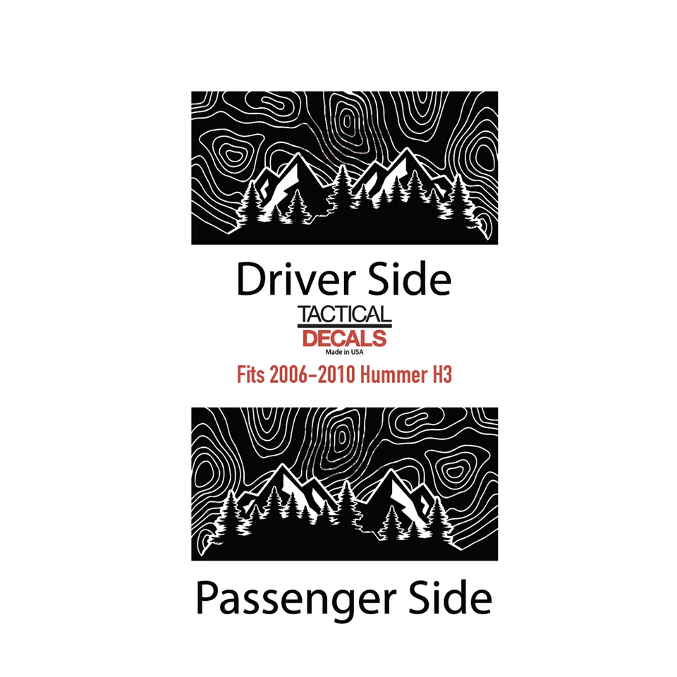 Mapa topográfico con calcomanías de diseño de montañas para Hummer H3 HH3-TX5 2006-2010 Foto 4 de 4