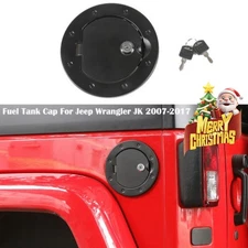 Exterior Gas Cap Locking Fuel Filler Door Cover for 2007-2017 Jeep Wrangler JK