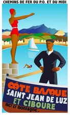 Affiche Poster Landes Béarn Pays Basque Aquitaine St Jean De Luz Ciboure