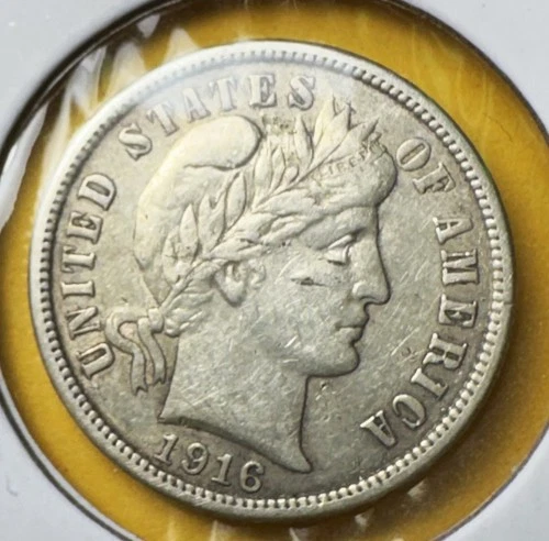 1916 BARBER DIME ~ EXTREMELY FINE CONDITION