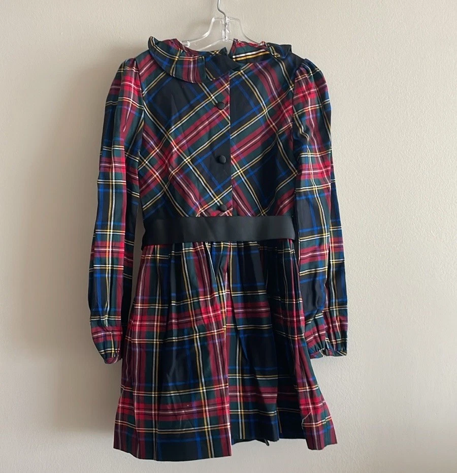 POLO RALPH LAUREN Little Girl's Plaid Tartan Bow-Accented Holiday Dress - Size 5 - Image 3 of 4