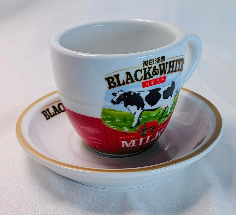 2 Juegos Taza de Té de Leche Estilo Hong Kong Cerámica Negro Blanco Leche Té Café EE. UU. Foto 4 de 4